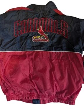 Vintage St Louis Cardinals Kids Windbreaker Jacket Red Navy MLB Youth Retro Kid